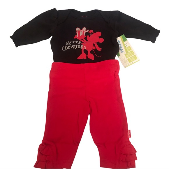 Disney Minnie Mouse Baby Girl 2 piece Christmas Outfit Sz 3 Months - Picture 5 of 7